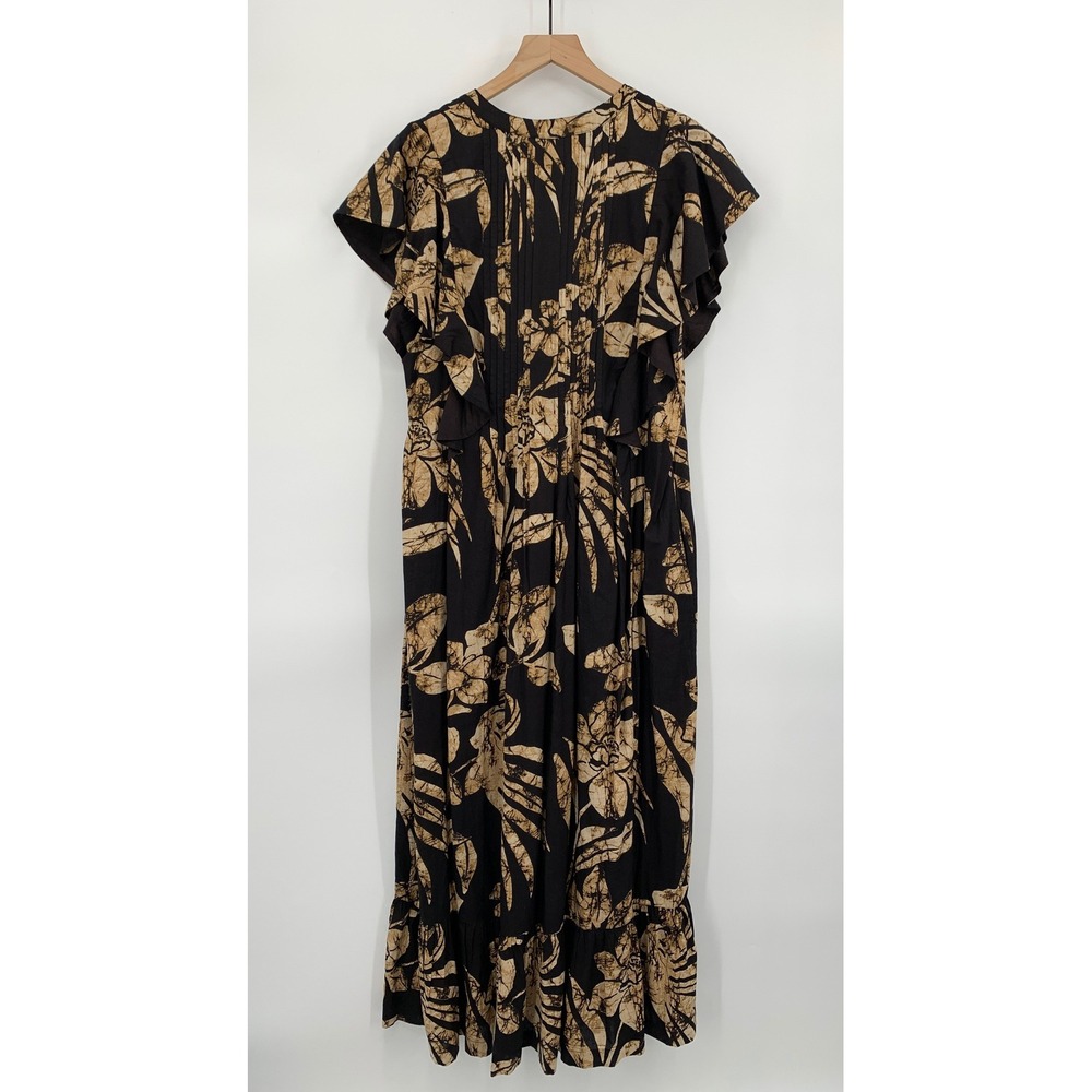 Maeve Anthropologie Dress Womens Medium Black Brown Floral Maxi Boho Summer - Picture 5 of 10